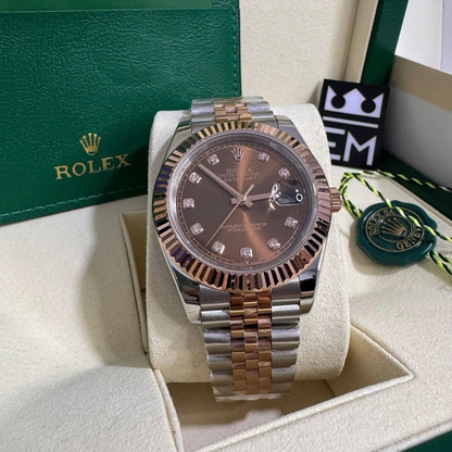 Rolex Datejust 41 – Brown Dial with Diamanten